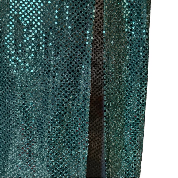 Green Sequin Special Occasion Dress Maxi Floor Length Small - Picture 5 of 11